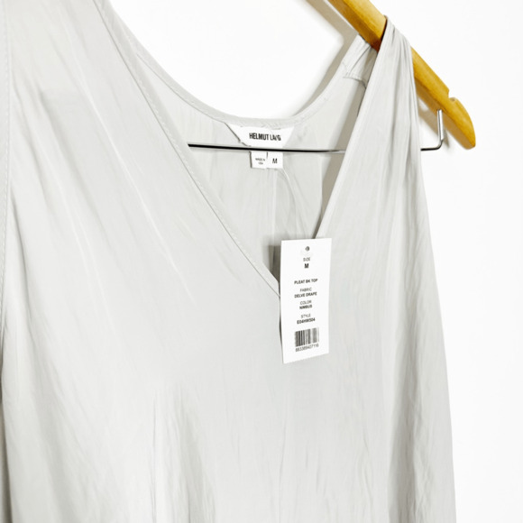 HELMUT LANG Satin V Neck Tank Top GRAY silky womens MEDIUM NWT - Picture 4 of 7